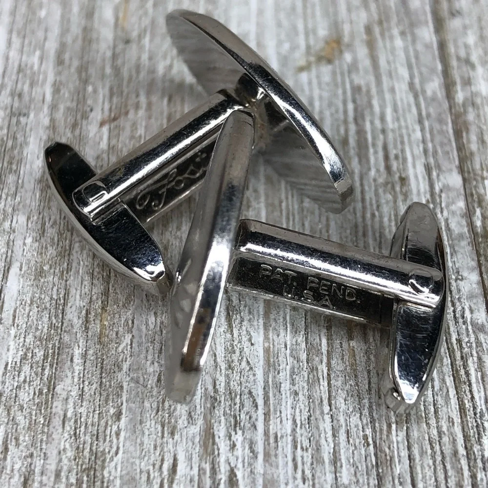 Vintage Foster Silver Engrave-able Cuff Links